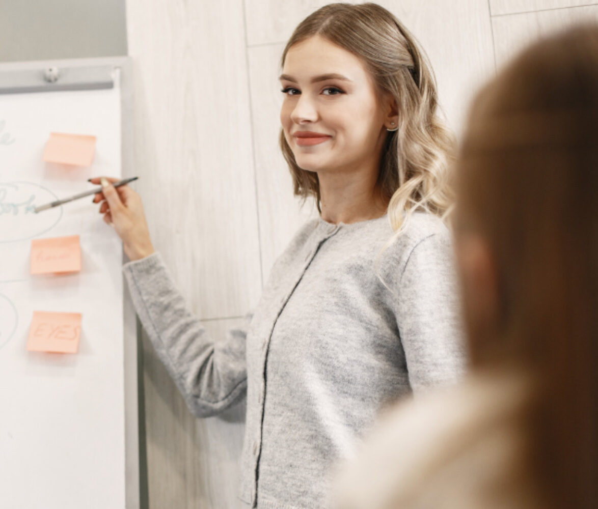 female teaching in a classroom