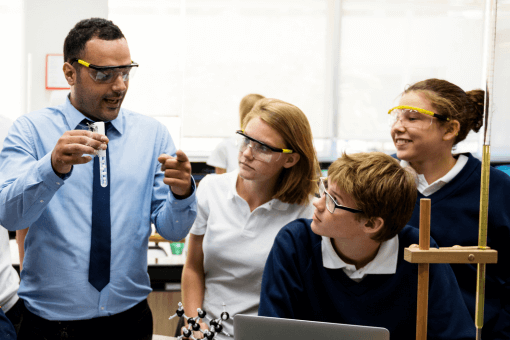 Hourglass STEM teacher in the classroom
